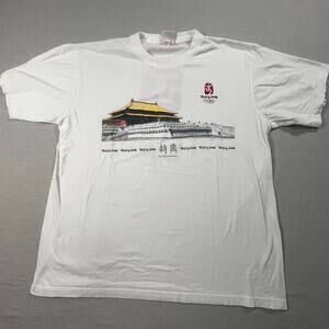 VTG Beijing 2008 Olympic Games Men XL Imperial Palace Graphic Tee White Souvenir